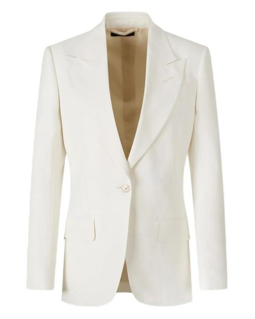 Tom Ford White Tailored Jacket With Sharp Lapels