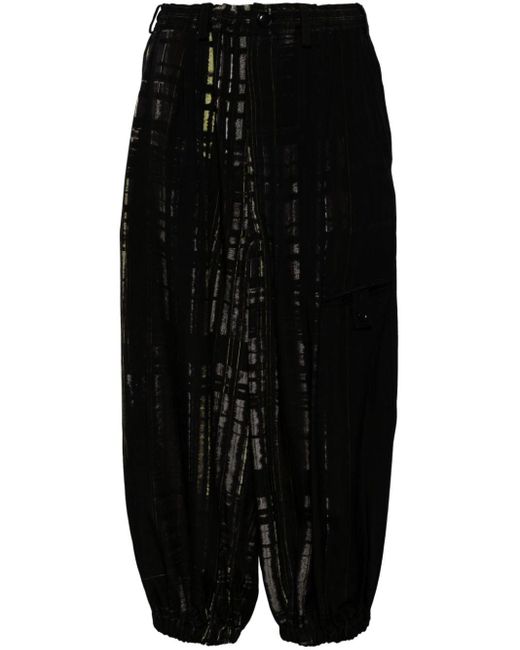 Pantalon fuselé à carreaux Y's Yohji Yamamoto en coloris Black