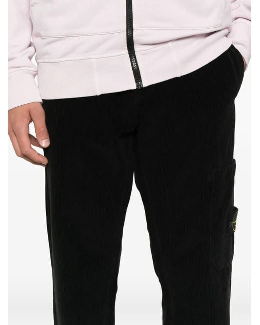 Stone Island Black Corduroy Trousers for men