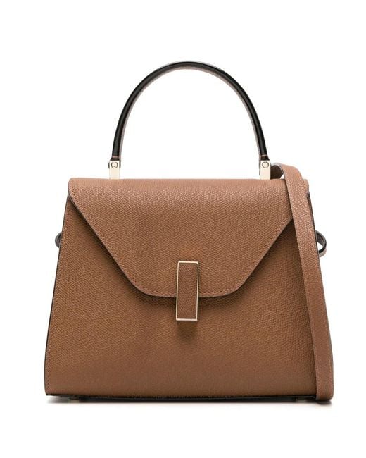 Valextra Brown Mini Iside Leather Tote Bag