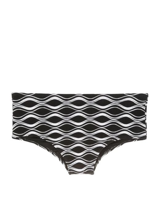 Amir Slama Black Ondas-Print Swimming Trunks for men