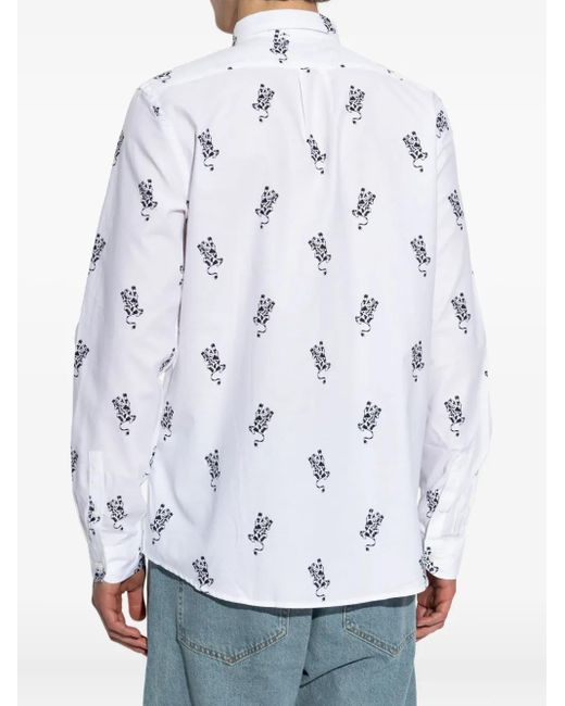 Paul Smith White Graphic-Print Shirt for men