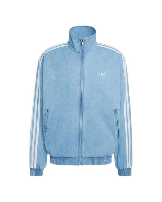Adidas Summer Glow Firebird Denim Trainingsjack in het Blue voor heren