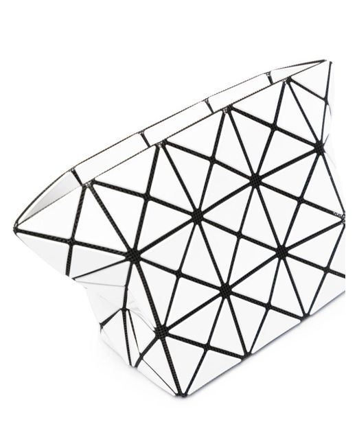 Bao Bao Issey Miyake White Patent Geometric-pattern Clutch