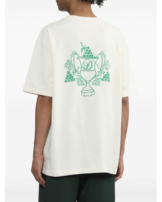 Drole de Monsieur White Graphic-print Cotton T-shirt for men