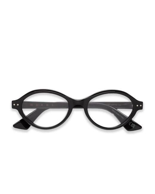 Marni Black Oval-Frame Glasses