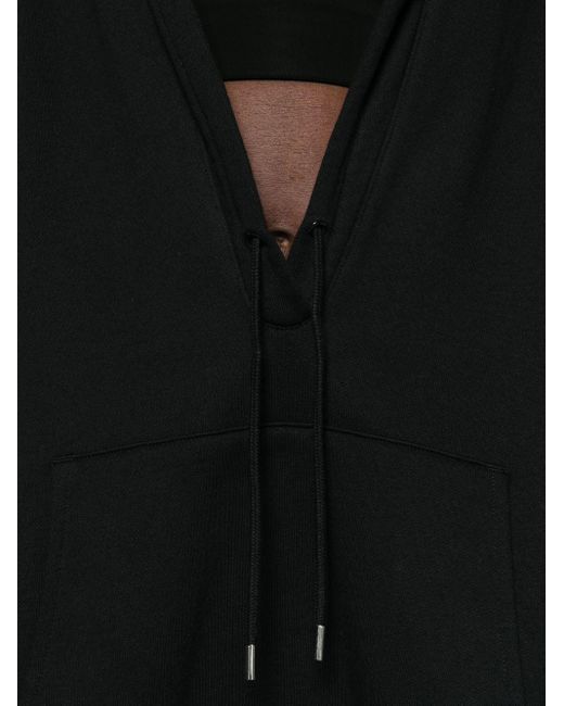 Robe courte Hyperbole à capuche Courreges en coloris Black