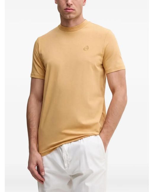 Karl Lagerfeld White Logo-Embroidered Crew-Neck T-Shirt for men