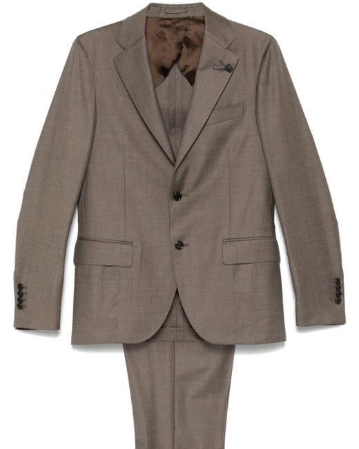 Lardini Brown Virgin-Wool Suit for men