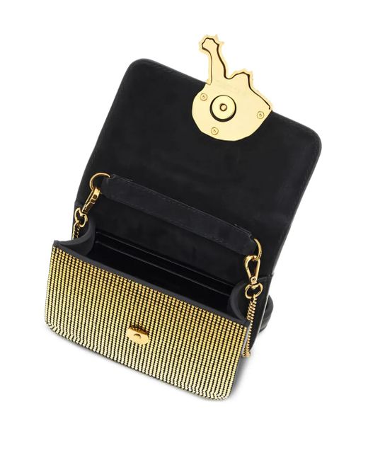 Roberto Cavalli Metallic Tiger-Embellished Chain Crossbody Bag