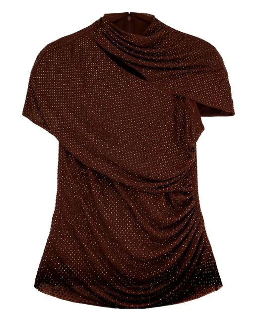 Self-Portrait ドレープトップ Brown
