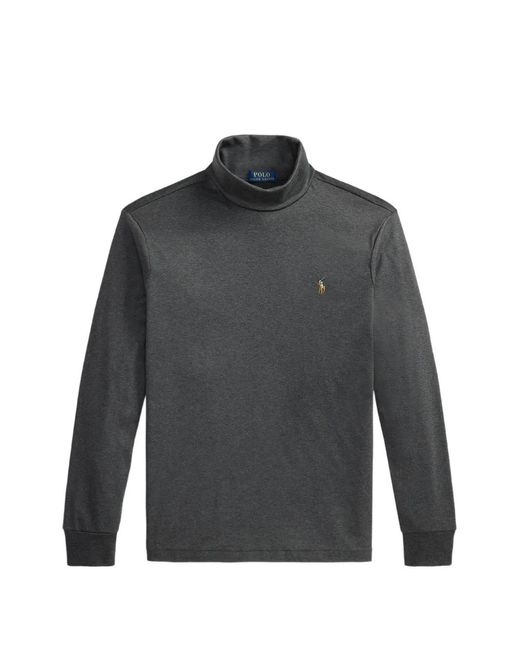 Polo Ralph Lauren Gray Pony-Embroidered Turtleneck Sweater for men