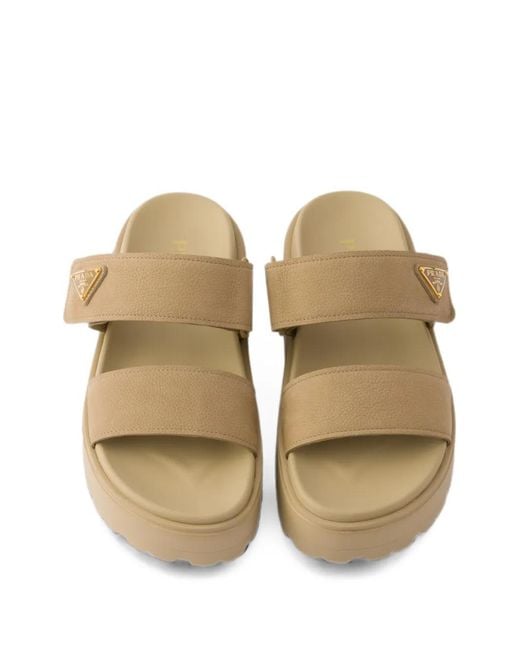 Prada White Nubuck Slides