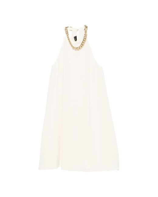 Pinko White Halter-Neck Mini Dress