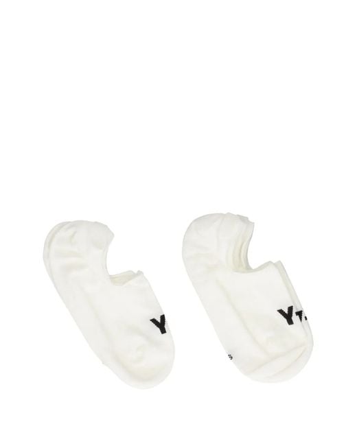 Y-3 White Chaussettes À Logo