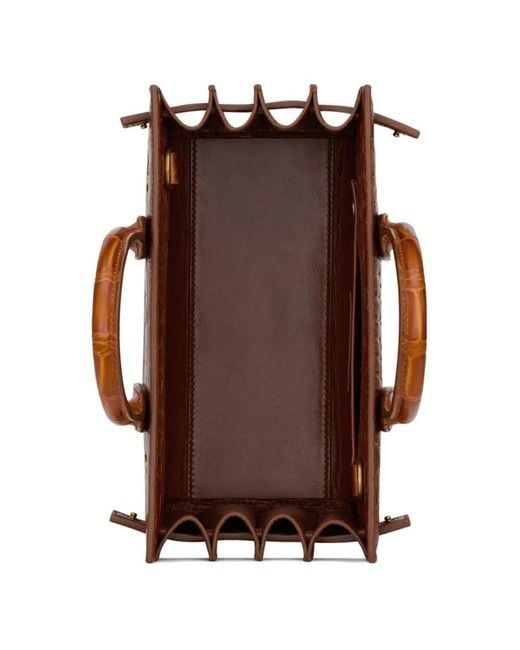 Saint Laurent Brown Sac De Jour Crocodile-Effect Leather Tote Bag