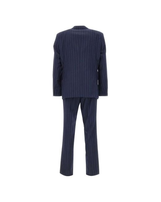 Boss Blue Pinstripe-Print Virgin-Wool Suit for men
