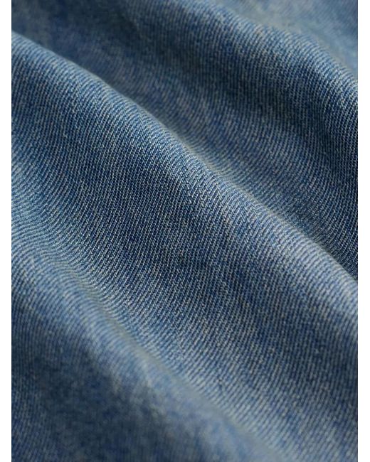 RRL Blue Buttoned Belted Denim Dress