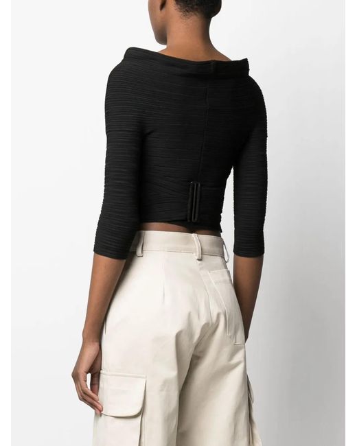 Philosophy Di Lorenzo Serafini Black Knitted Cropped Top
