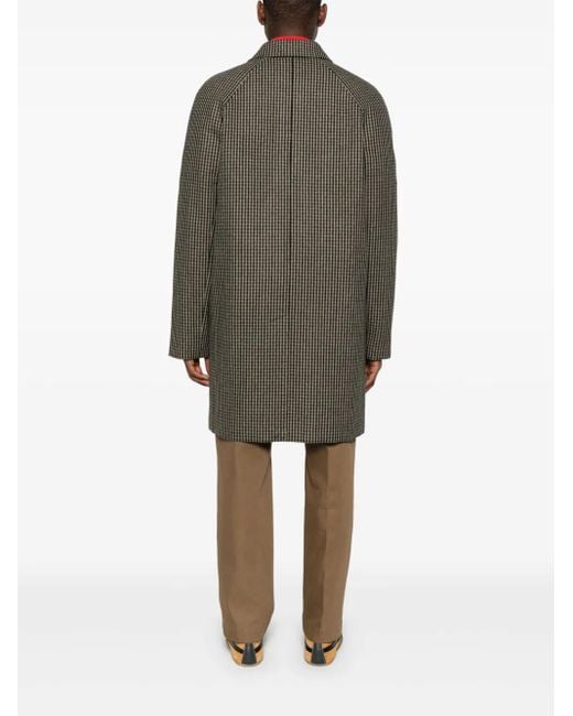 A.P.C. Gray Checked Button-Fastening Coat for men