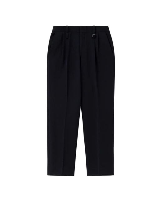 Wooyoungmi Black Hardware-Detail Pleated Tailored Trousers for men