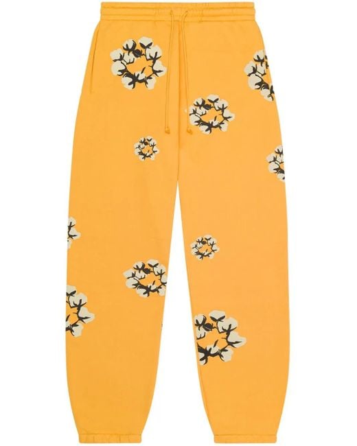 DENIM TEARS Yellow Cactus Tears Wreath Track Pants for men