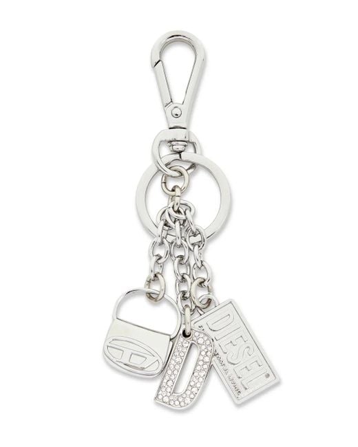 DIESEL White 1Dr Charm Keyring
