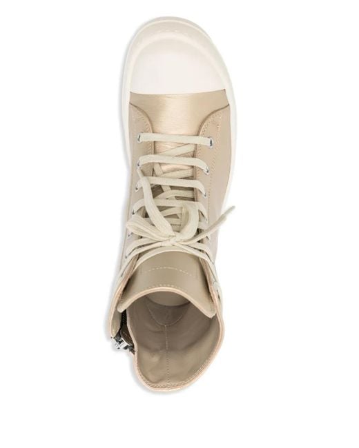 Rick Owens Natural Hohe Top -Turnschuhe