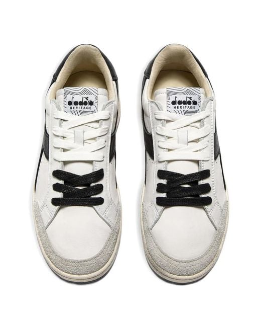 Diadora White Leather Sneakers for men