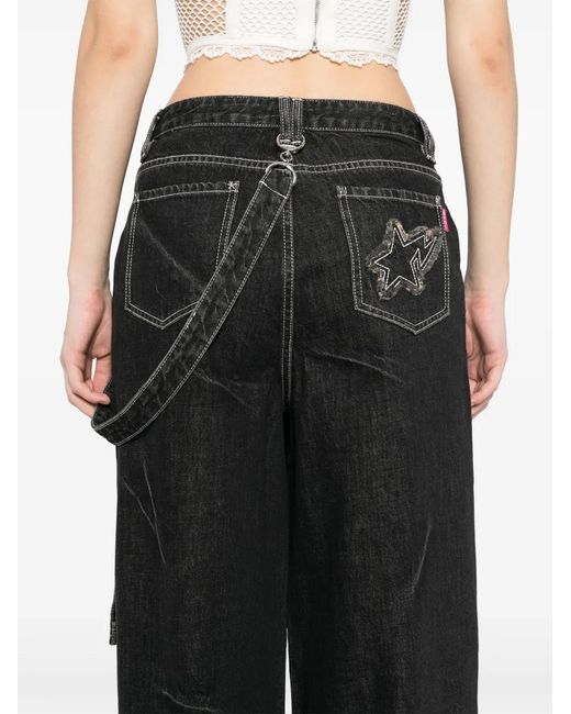 A Bathing Ape Black Layered Jeans