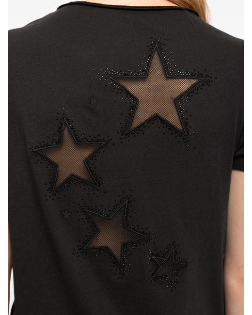 Zadig & Voltaire Black Fishnet Henley T-Shirt