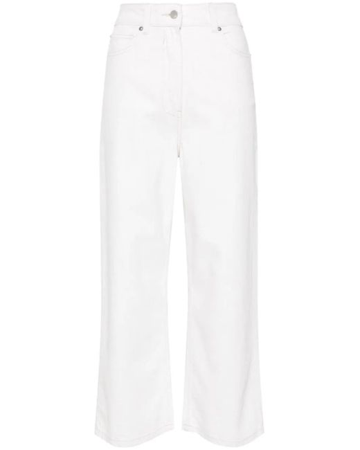 IRO White Martine Cropped Straight Jeans