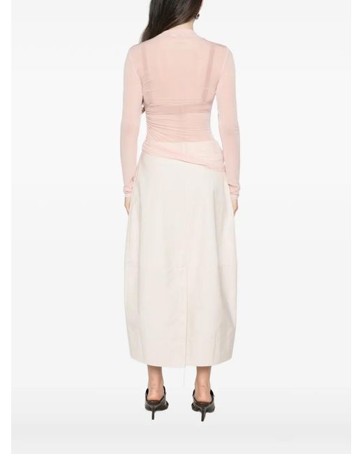 Patrizia Pepe Pink Sheer Draped Top