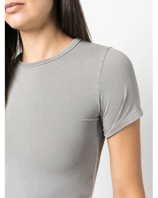 Entire studios Gray Round-Neck Cropped T-Shirt