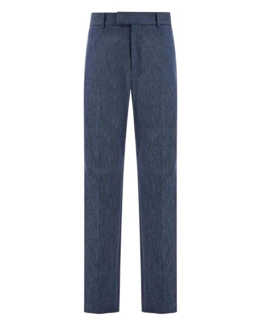Ferragamo Blue Asymmetric Tailored Trousers for men