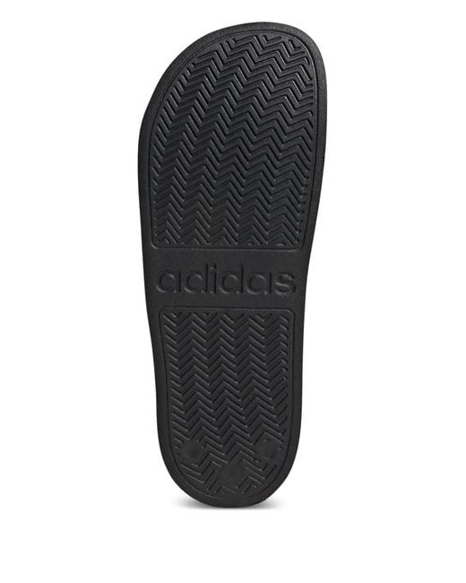 Adidas Black Adilette Striped Slides