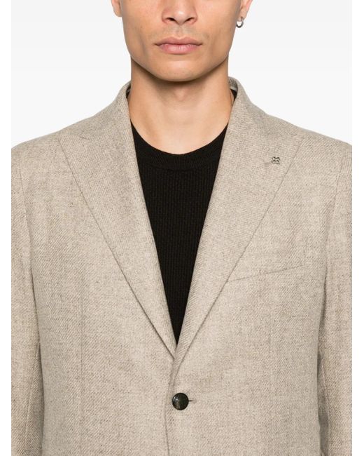 Blazer con bolsillo de parche Tagliatore de hombre de color Natural