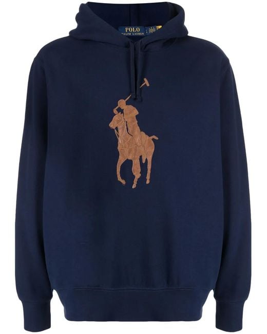 Polo Ralph Lauren Blue Polo Pony Fleece Hoodie for men