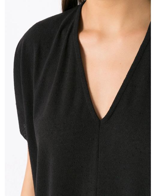 Osklen Black V-Neck Midi Dress