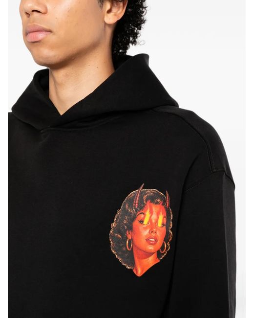 Melt Black Graphic-Print Hoodie for men