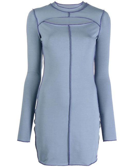 DIESEL Blue Cut-Out Detail Mini Dress