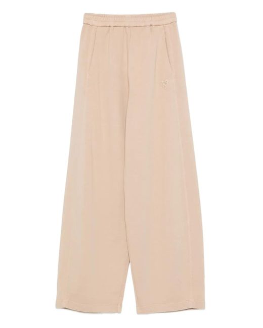 Forte Forte Broek Met Geborduurd Hart in het Natural