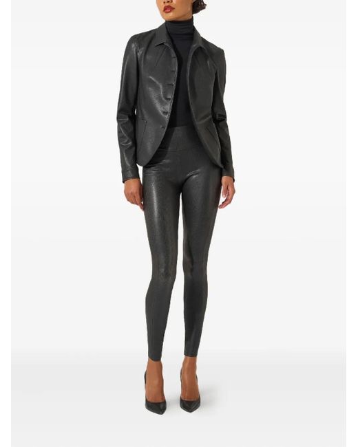 Wolford Black Python-Effect Button Blazer