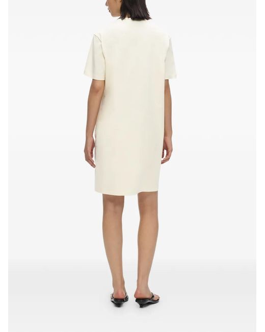 Karl Lagerfeld White Slogan-Print T-Shirt Mini Dress