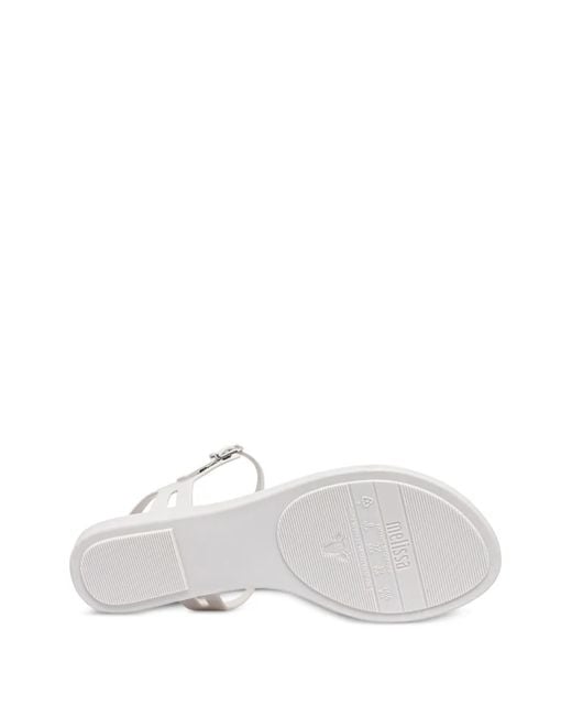 Melissa White Solar M Chic Braided-Strap Buckle-Fastening Sandals