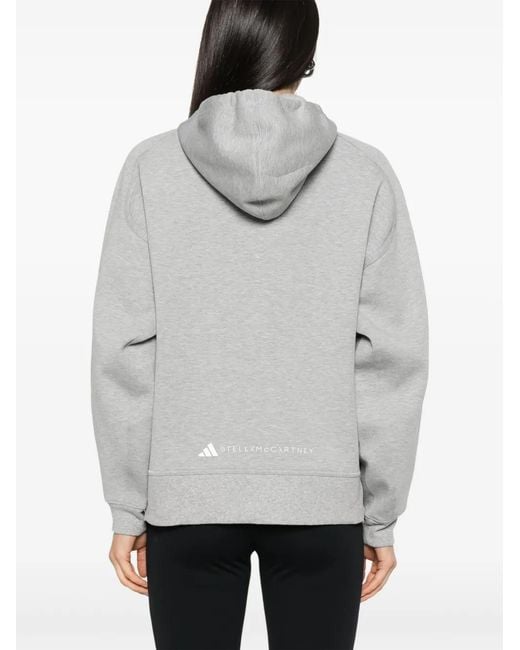 Adidas By Stella McCartney Gray Logo Organic Cotton Hoodie