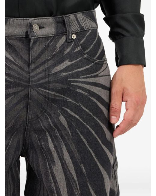 Roberto Cavalli Gray Denim Shorts for men