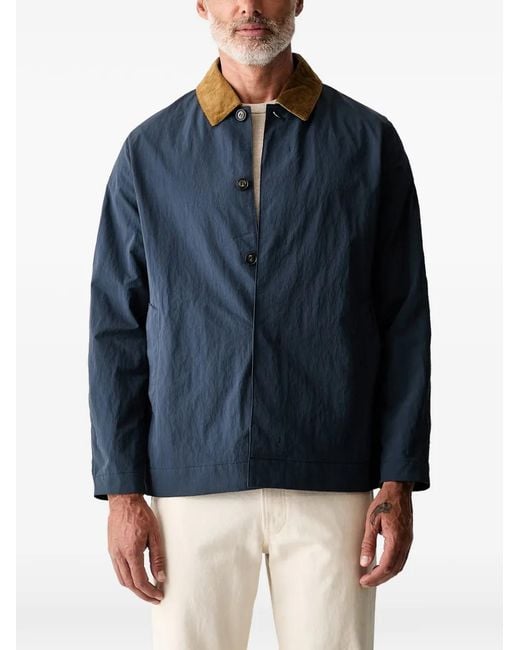 Barbour Blue Veste Roking À Col En Velours Côtelé for men