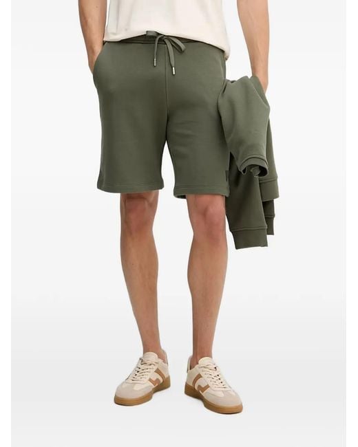 Guess Green Logo-Patch Drawstring Shorts for men
