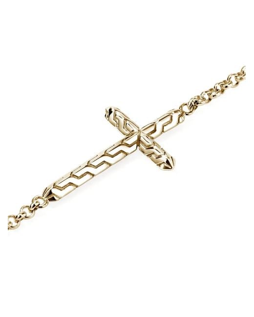 John Hardy White 14K Jh Essential Cross Bracelet